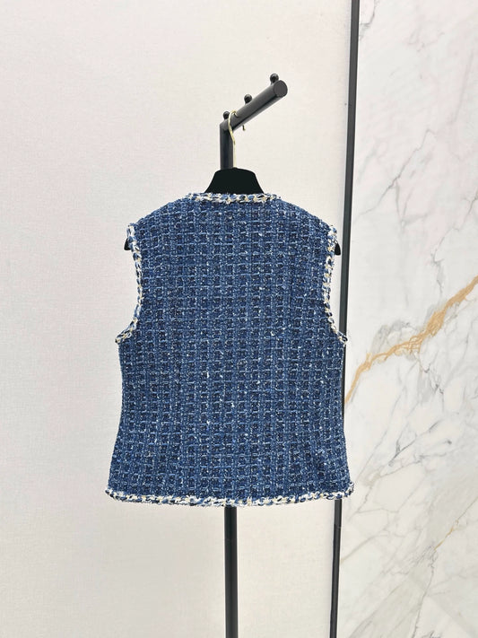25fw Rough woolen woven vest