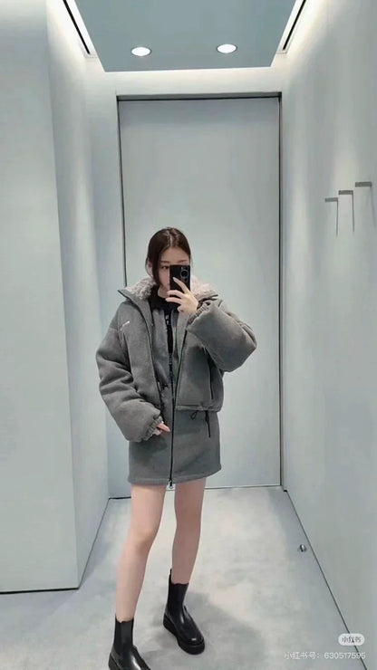 25fw Short standing collar down jacket