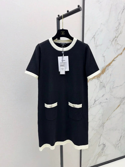 25fw Knitted short sleeved dress