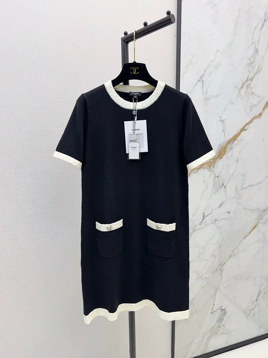 25fw Knitted short sleeved dress