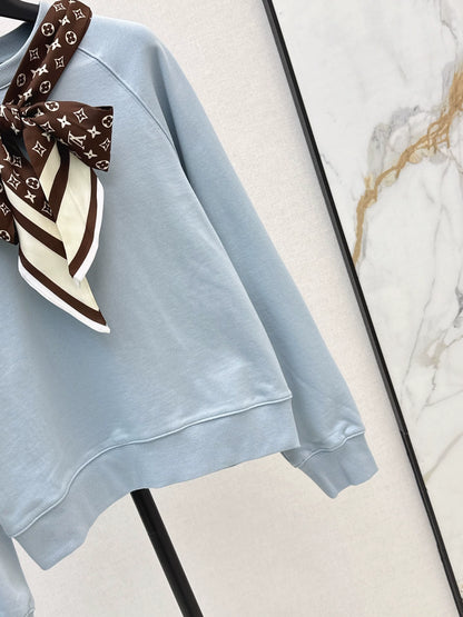 25fw Silk scarf pullover hoodie