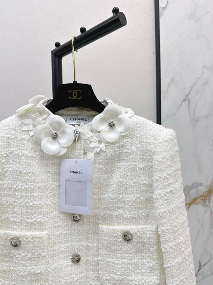 25fw 3D flower decoration short jacket