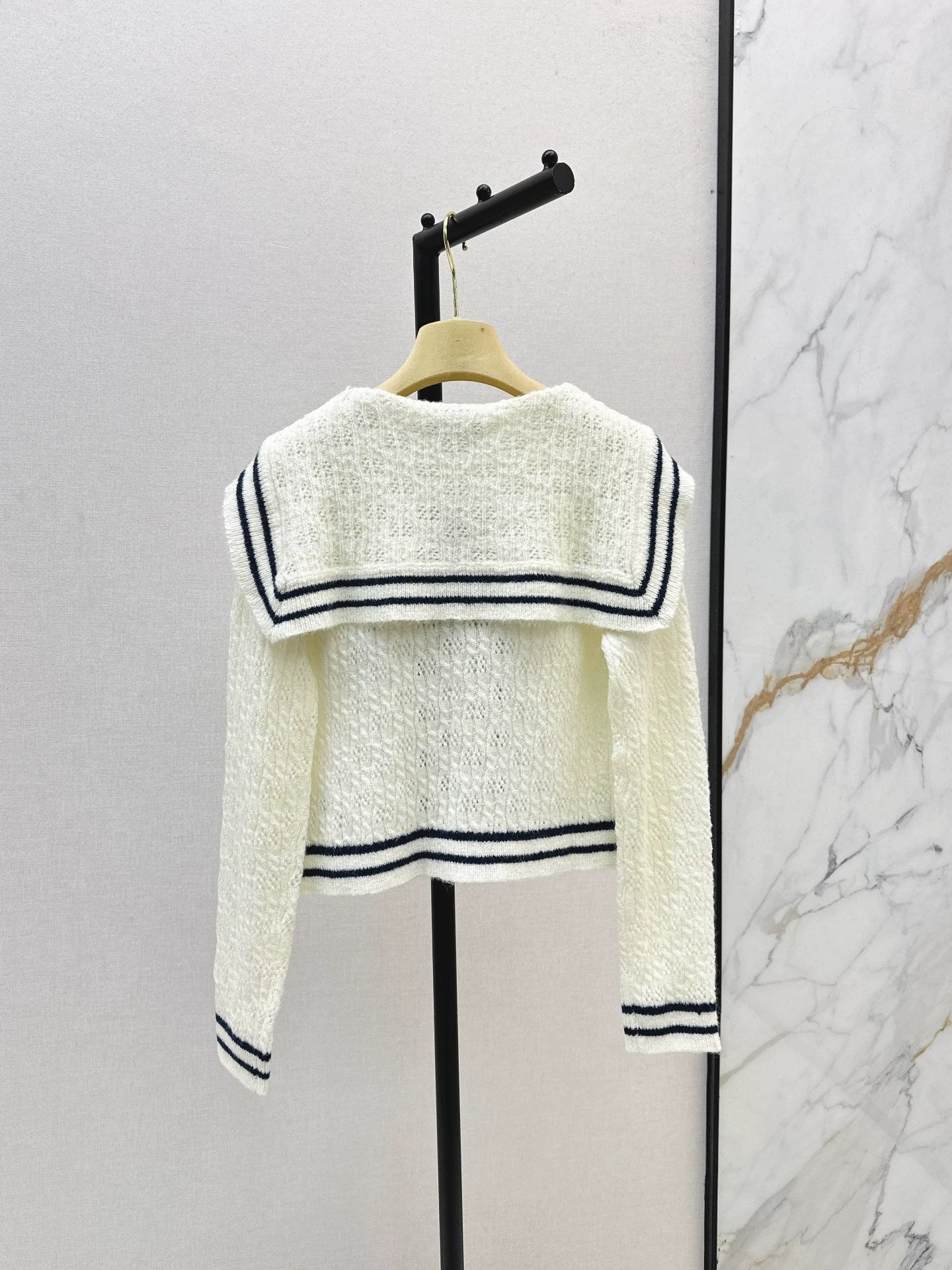 25fw Splicing shawl long sleeved cardigan