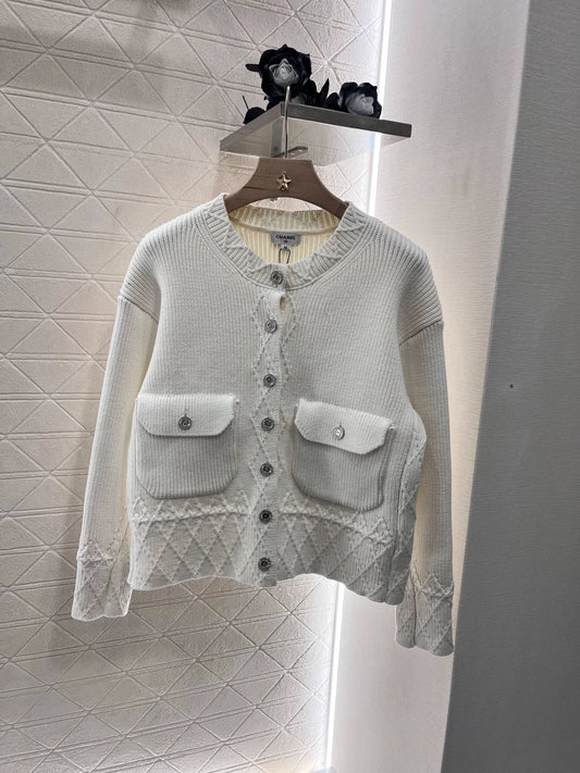 25fw  Lingge pocket knitted cardigan