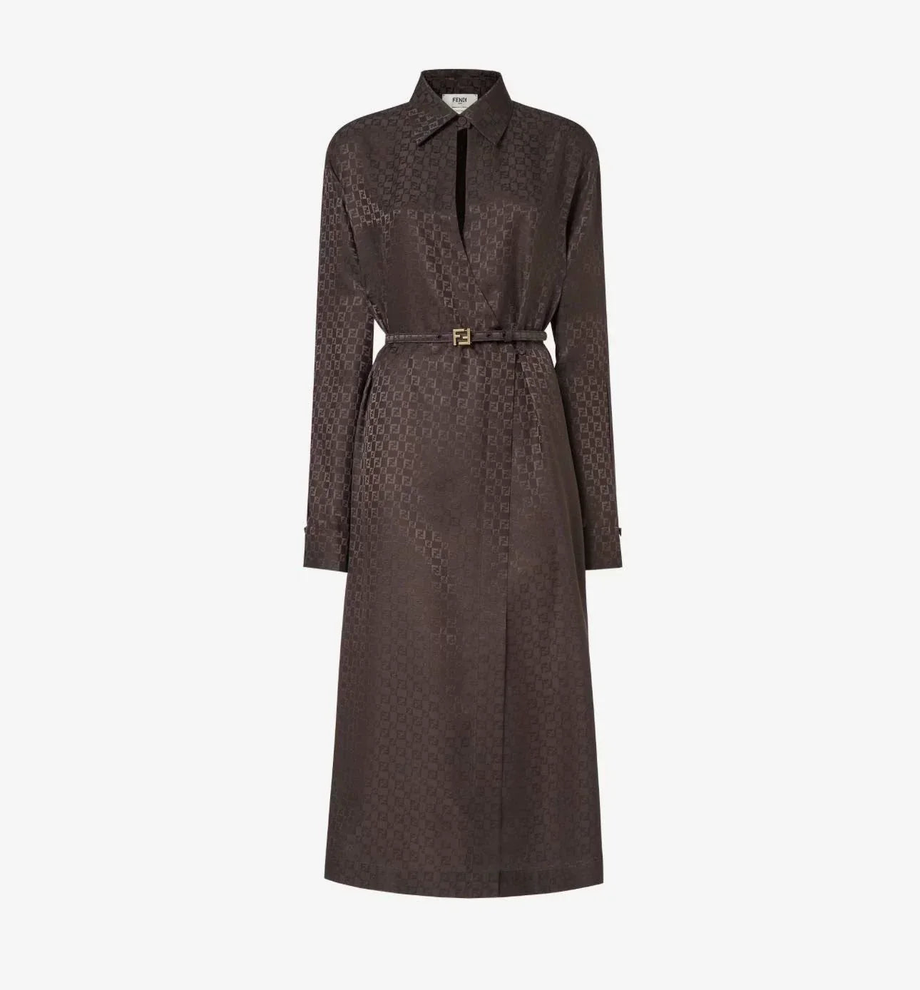 25 Jacquard cross collar waistband dress