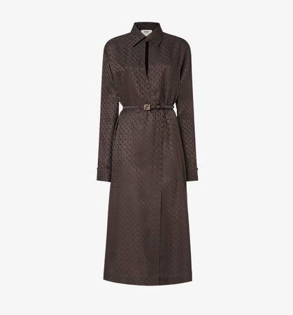 25 Jacquard cross collar waistband dress