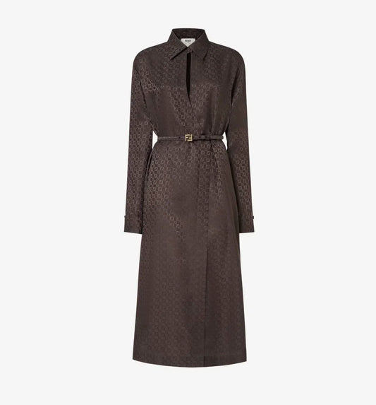 25 Jacquard cross collar waistband dress