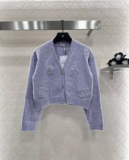 25fw Letter knitted cardigan