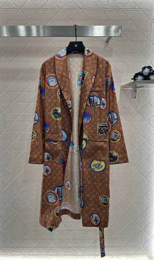 25fw Full printed long nightgown