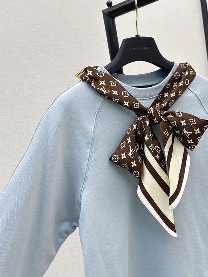 25fw Silk scarf pullover hoodie