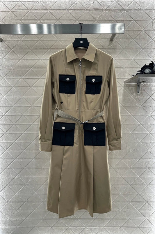 25fw Belt contrasting dress