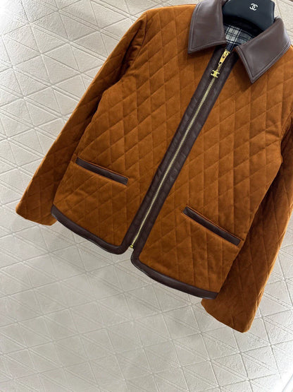 25fw Color blocking cotton coat and suede jacket