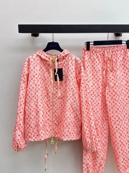 2025 Hooded printed jacket and pants set