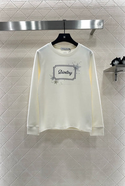 D 25 Crew Neck Letter Logo Top