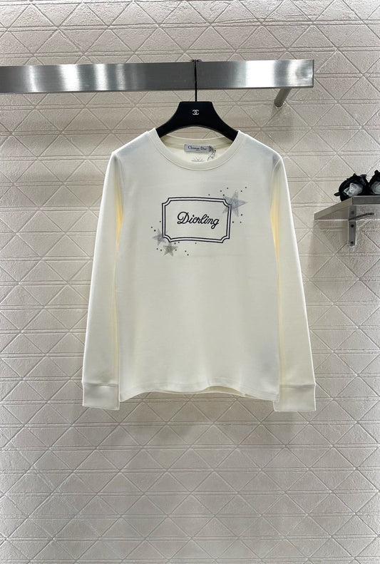 D 25 Crew Neck Letter Logo Top