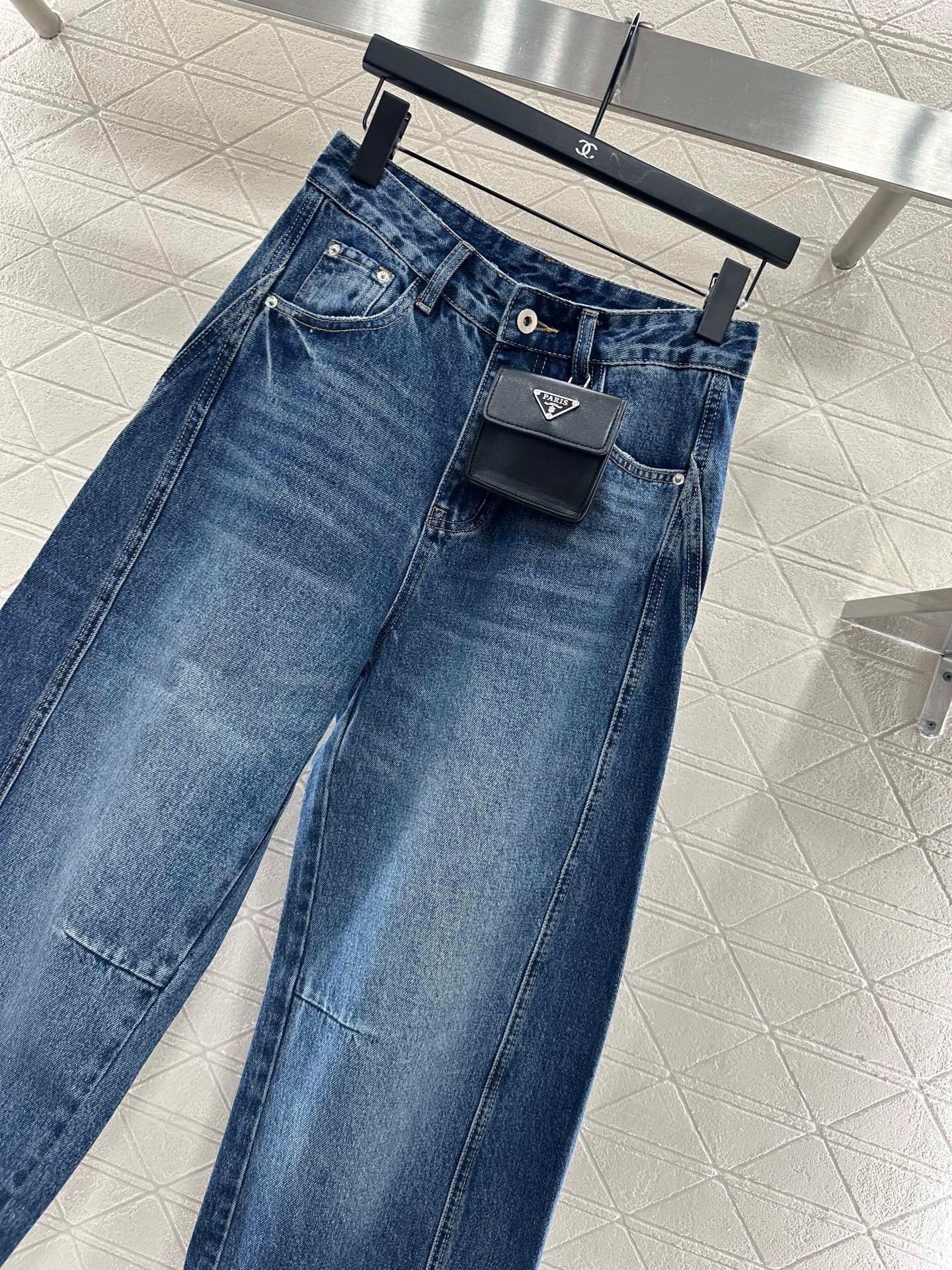 25fw Waist waist curved knife denim pants