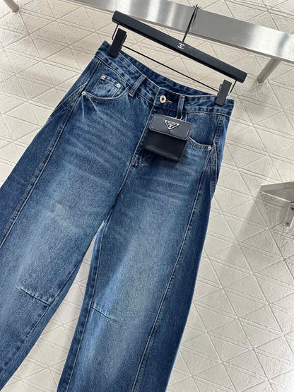 25fw Waist waist curved knife denim pants