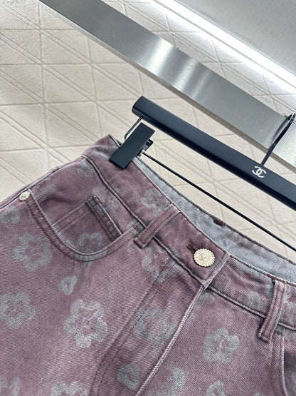 25fw Straight laser denim pants