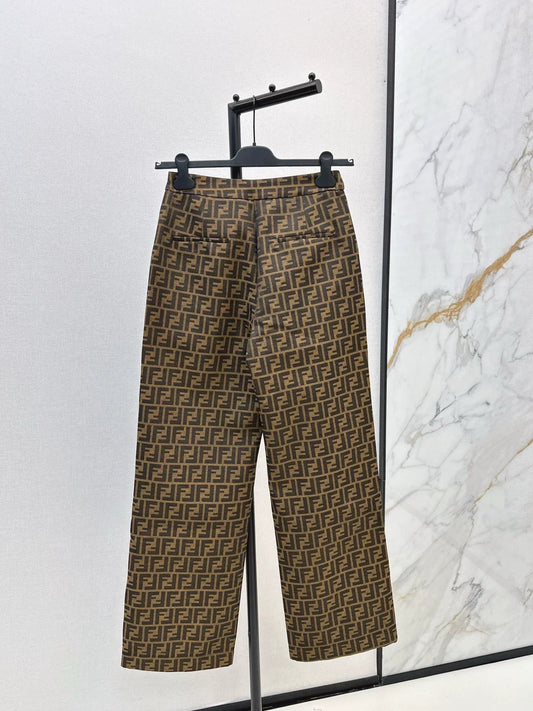 25fw Alphabet Jacquard High Waist Wide Leg Pants