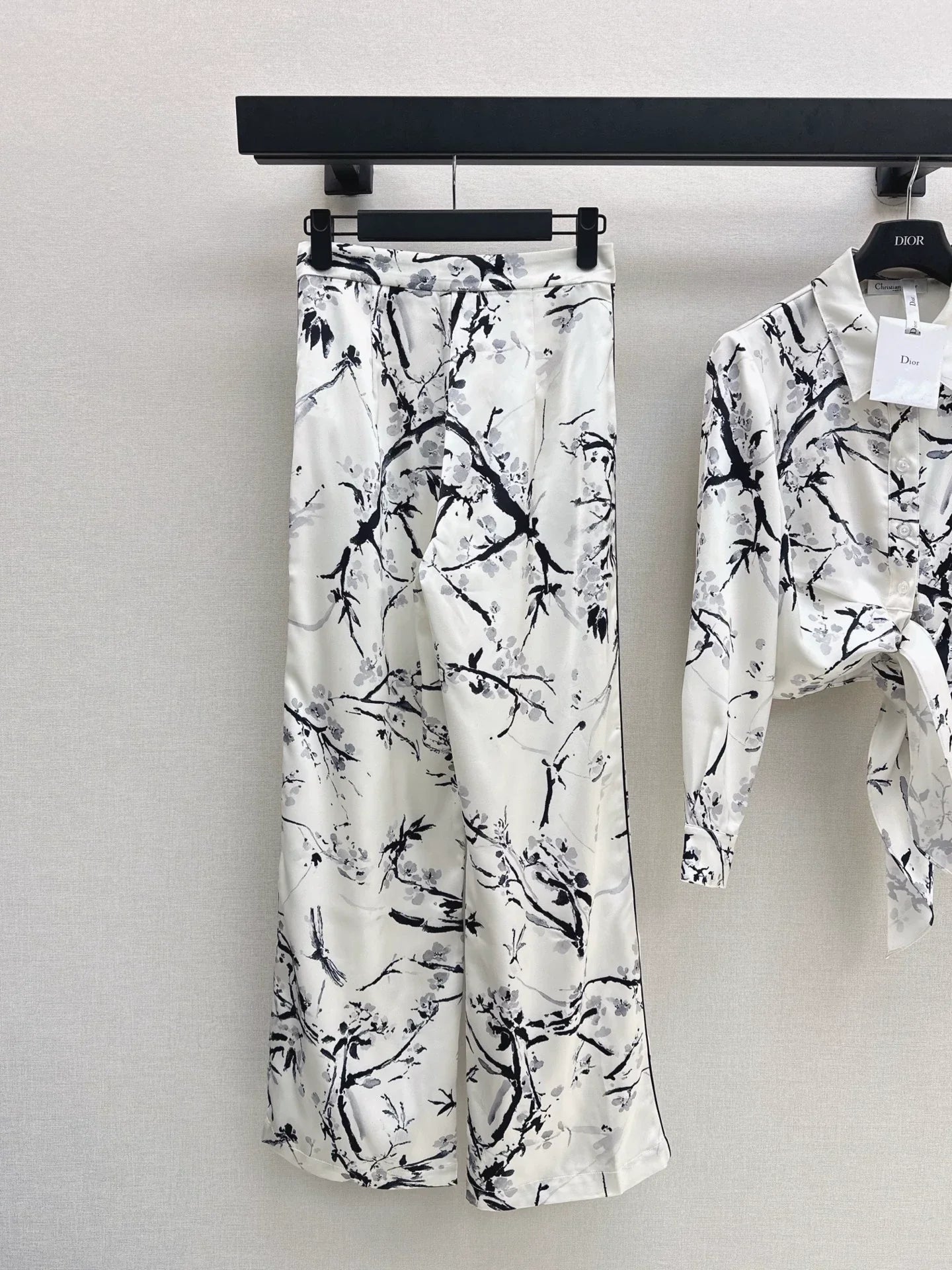 25fw Shirt+buckle decoration straight leg pants