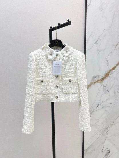 25fw 3D flower decoration short jacket