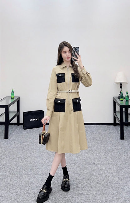 25fw Belt contrasting dress