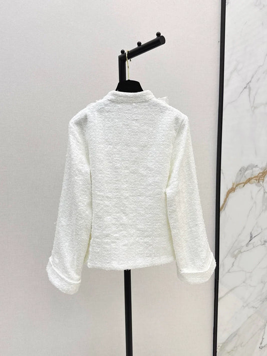 25fw Hundred dimensional flower hollow collar loose silhouette jacket