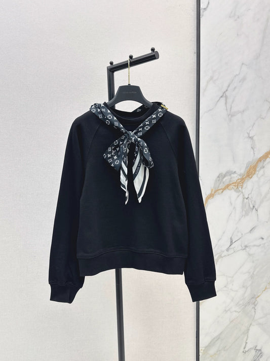 25fw Silk scarf pullover hoodie