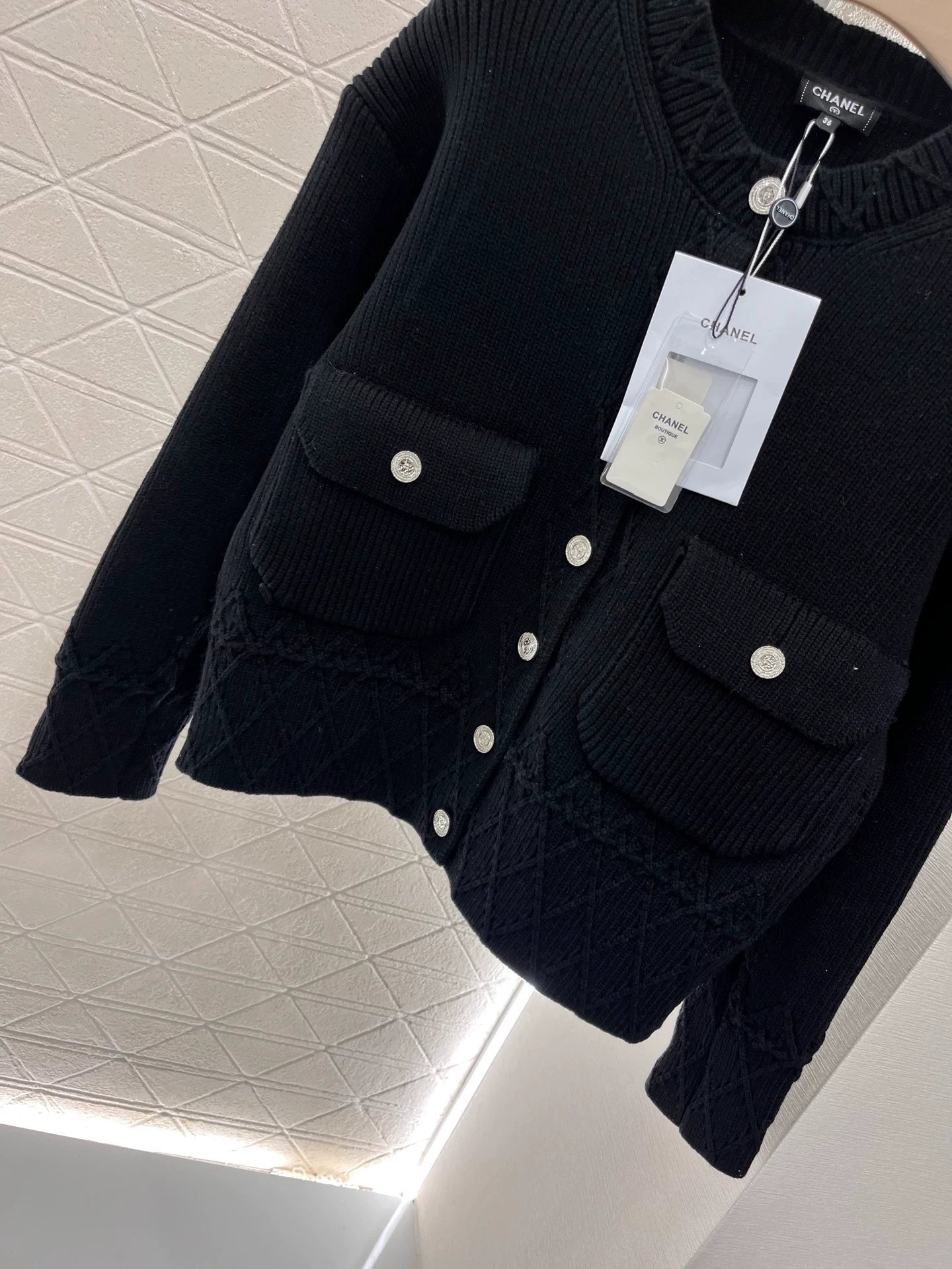 25fw  Lingge pocket knitted cardigan