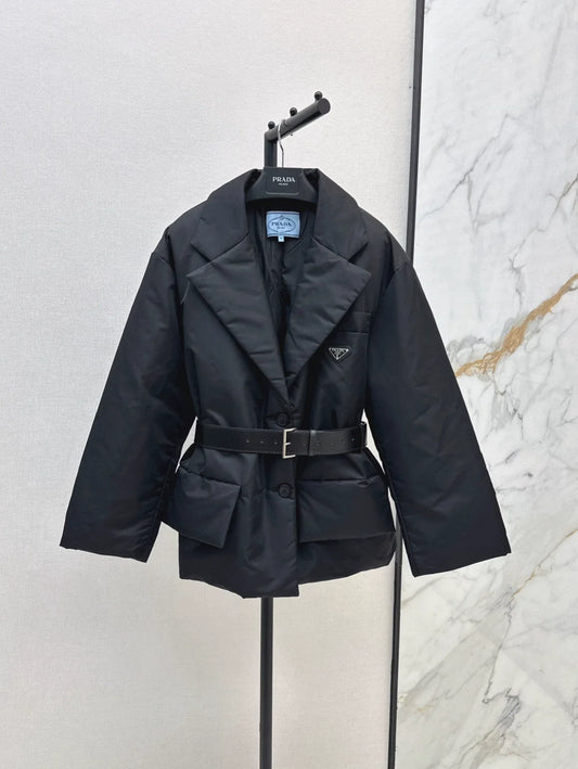 25fw Logo belt decoration suit style down jacket