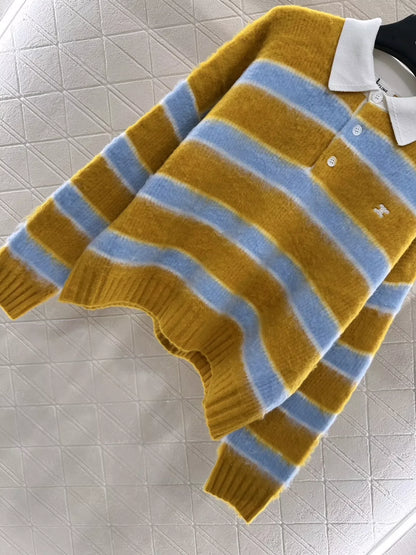 25fw New Striped Polo Sweater