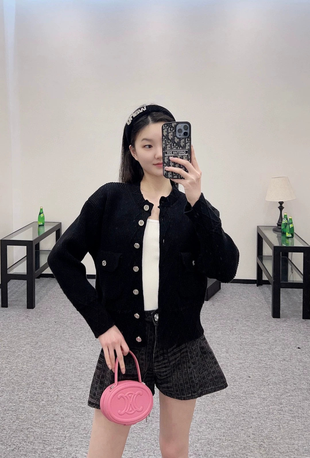 25fw  Lingge pocket knitted cardigan