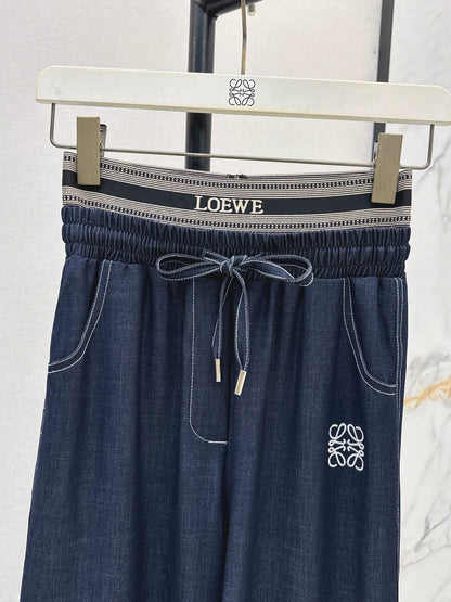 2025 Wide leg straight leg drawstring pants
