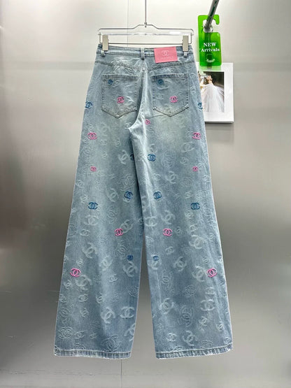 25 Summer new design jacquard jeans
