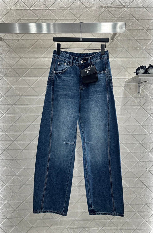 25fw Waist waist curved knife denim pants