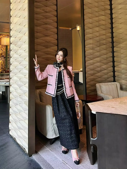25fw Tweed jacket with braided trim