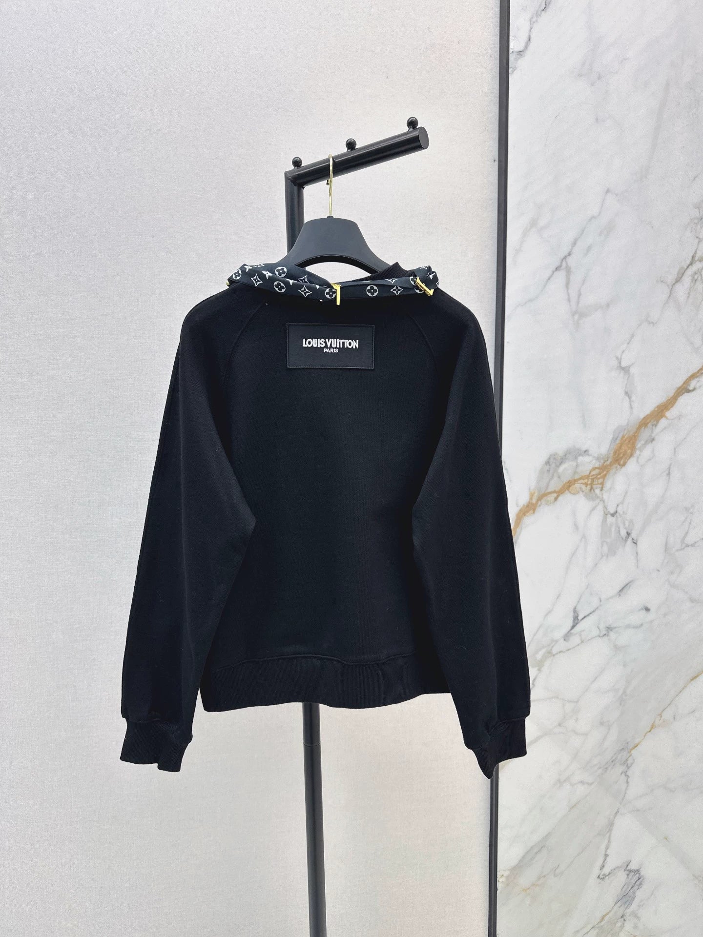 25fw Silk scarf pullover hoodie
