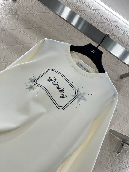 D 25 Crew Neck Letter Logo Top