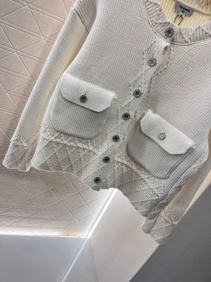25fw  Lingge pocket knitted cardigan