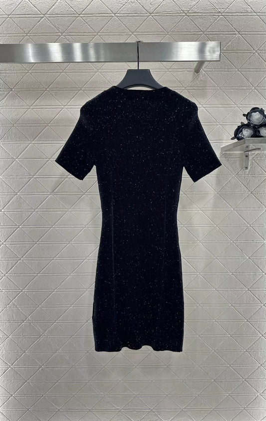 25fw Knitted short sleeved dress
