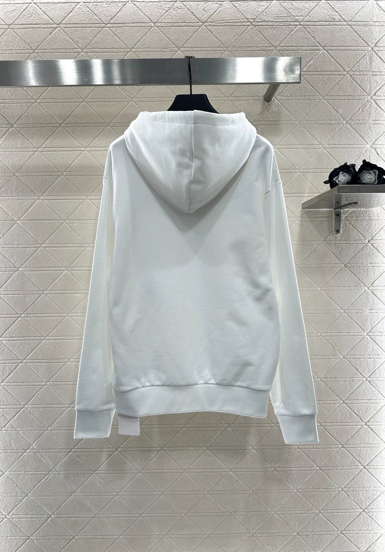 2025 Hooded distressed white letter hoodie
