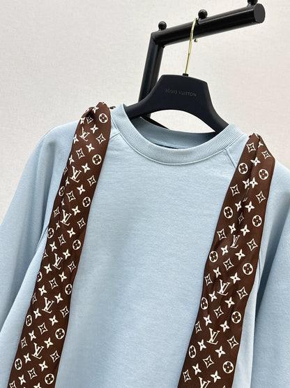 25fw Silk scarf pullover hoodie