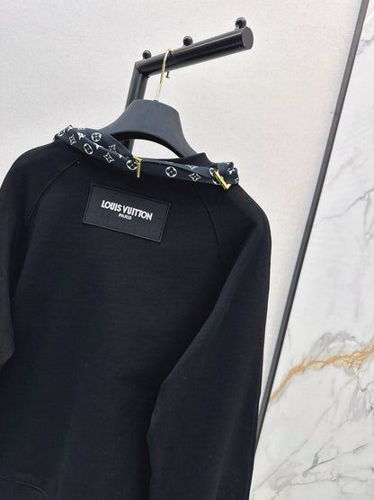25fw Silk scarf pullover hoodie