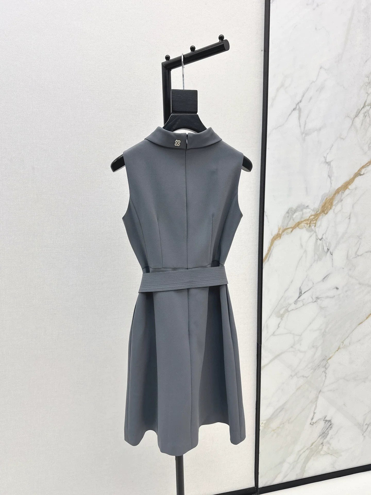 25fw Stand up collar belt dress