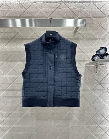 2025 Plaid down cotton jacket vest