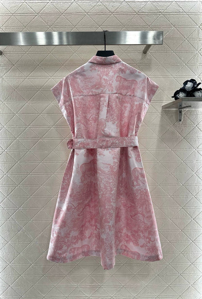 D 25 Belted jacquard dress