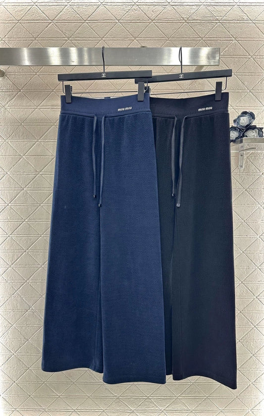 2025 Drawstring casual wide leg pants
