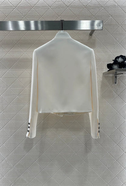 25fw Stand-up collar, water-soluble lace blazer.