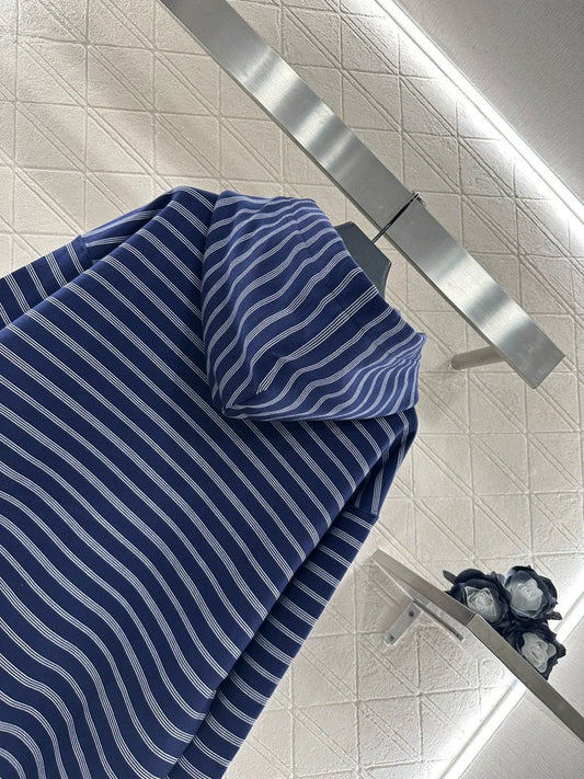 25fw Hooded zip-up striped jacket(BROWN/BLUE)