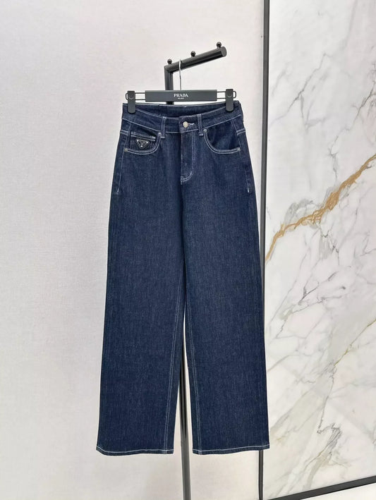 25fw Triangle logo straight leg jeans